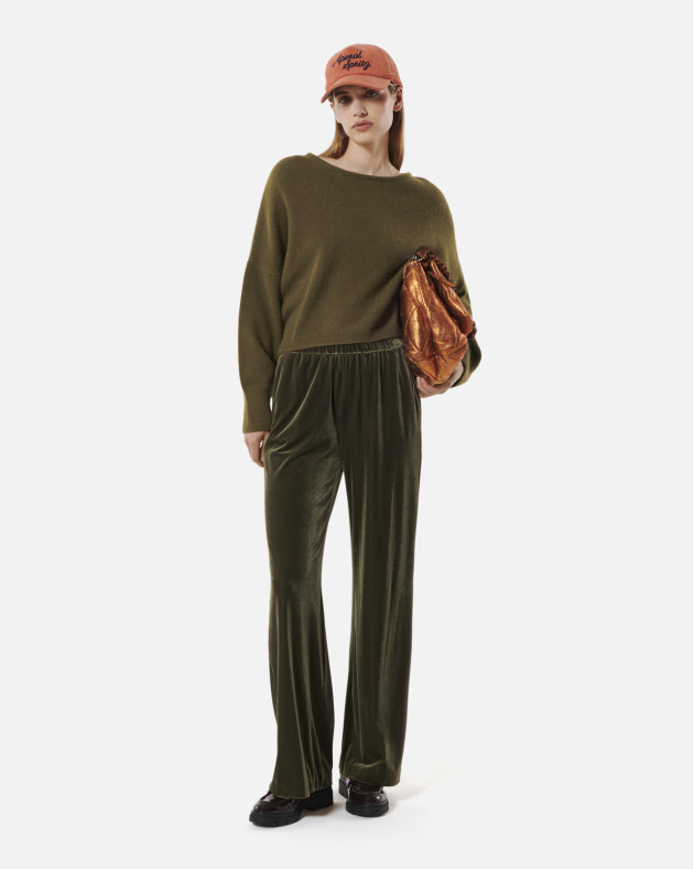 PIERROT • Straight-leg velvet trousers