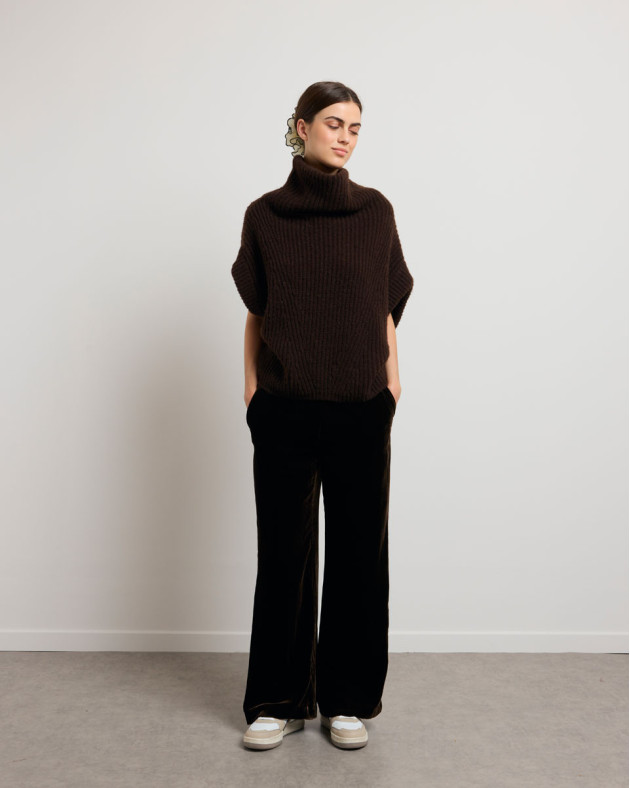DOUDOU • Pull oversize sans manches en maille