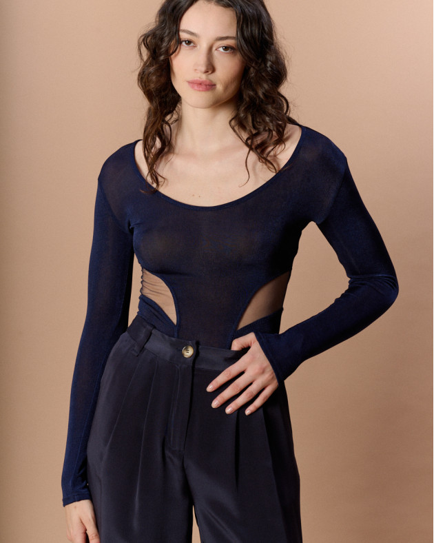 SAILOR • Body près du corps en tulle stretch -...