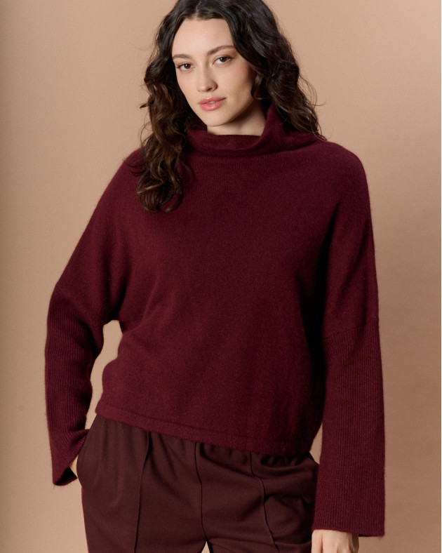CAMILLE • Long-sleeve backless sweater - RED...