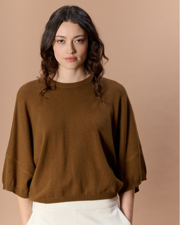 YVES • Short sweater with batwing sleeves -...