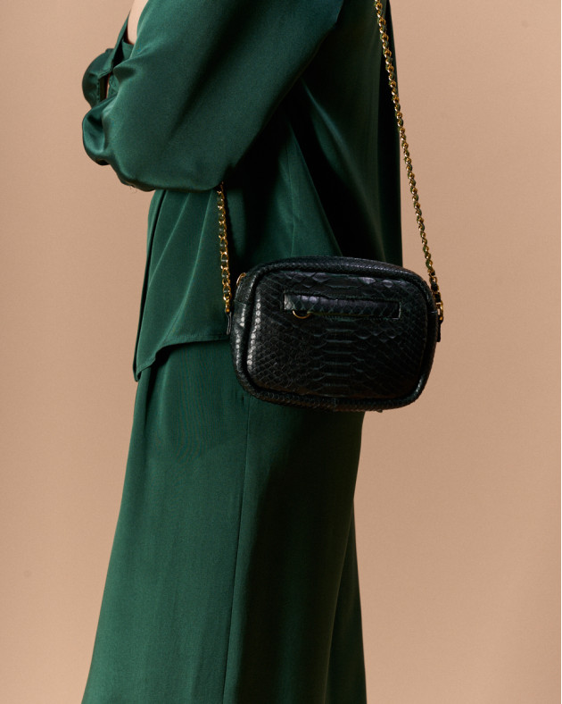 CINDY • Mini rectangular python bag - WEEDY