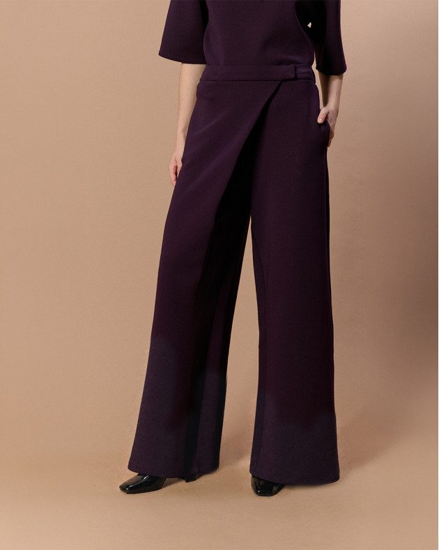 VIC • Scuba-fabric trousers with side panel -...